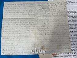 1861 Civil War Soldier Letter To Wife American Flag Stationary, Stamped Envelop