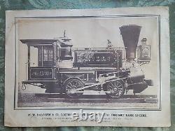1862 Civil War Baldwin Pennsylvania RR 0-4-0 Train Builder's Photograph RARE
