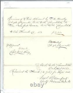 1862 Invce. For $3.32 for Flannel Delivered to USS Carondelet (Ironclad) (N7124)