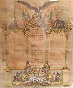 1862 ORIGINAL CIVIL WAR MEMORIAL DOCUMENT CONNECTICUT COMPANY F 21st REGIMENT