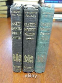 1862 Set of 3 Civil War Books Infantry Tactics by Silas Casey Army