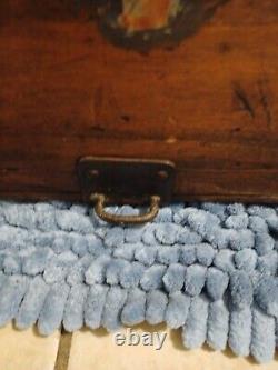 1862 trunk First aid Medicine chest with Original Robin Egg Paint On the inside