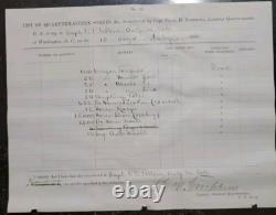 1863 Civil War Transfer of Horse Wagon Supplies Incl 15,000 Horseshoes RARE