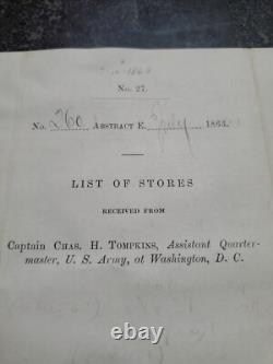 1863 Civil War Transfer of Horse Wagon Supplies Incl 15,000 Horseshoes RARE
