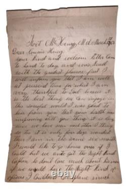 1863, Original CIVIL War Manuscript Letter, Fort Mchenry, Baltimore, David Light