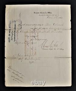 1863 antique CIVIL WAR PASS signed CHARLES LEE etc SENDING SURGEON new orleans