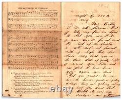 1864 American Civil War Solider Letter From Home On Battle Cry of Freedom Paper
