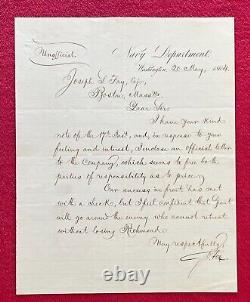 1864 CIVIL War Navy Department Letter From Gustavus V. Fox General Grant