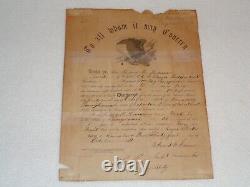 1864 Civil War Discharge 100 Day Pennsylvania Cavalry Independent CPT Sanno Rare