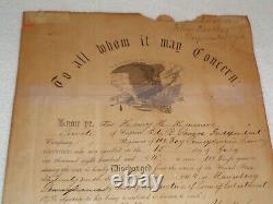 1864 Civil War Discharge 100 Day Pennsylvania Cavalry Independent CPT Sanno Rare