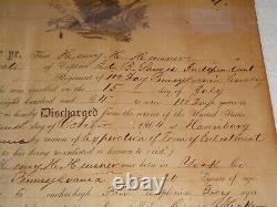 1864 Civil War Discharge 100 Day Pennsylvania Cavalry Independent CPT Sanno Rare