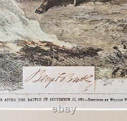 1864 Civil War Union Mjr General Ben Butler Autograph Cut Paper + Harpers Sketch