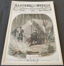 1864 Civil War Union Mjr General Ben Butler Autograph Cut Paper + Harpers Sketch