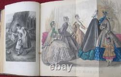 1864 Godey's Lady's Book #68 Jan-June w Hand Colored Fashion Plates Civil Warv