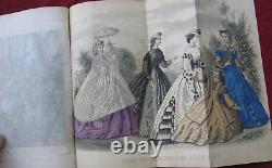 1864 Godey's Lady's Book #68 Jan-June w Hand Colored Fashion Plates Civil Warv