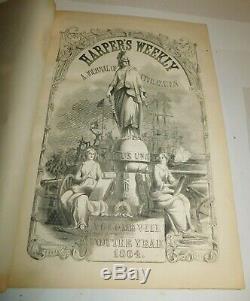 1864 Harper's Weekly Civil War Newspapers Full Year Bound Volume