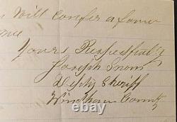 1864 Joseph Snow Letter Arrest of A. S. Barton for Mail Robbery & Forgery, Nice
