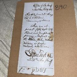 1864 Letter from New Orleans Keeper of Police Jail Civil War Prisoners Medicine