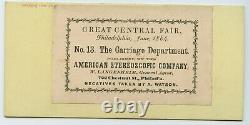 1864 SANITARY FAIR Civil War REV WAR Gen GEORGE WASHINGTON Carriage LANGENHEIM