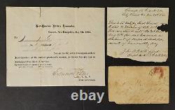 1864 antique CIVIL WAR PAPER LOT clearfield nh GLAZIER Co C 18th NH Volunteers