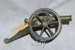 1865 Civil War Brass Cannon Cast Iron Artillery Toy Original Paint KILGORE Era