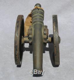 1865 Civil War Brass Cannon Cast Iron Artillery Toy Original Paint KILGORE Era