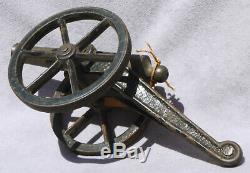 1865 Civil War Brass Cannon Cast Iron Artillery Toy Original Paint KILGORE Era