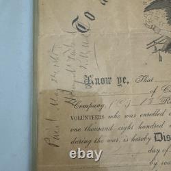 1865 Civil War Union Army Discharge George S. Willis Co. E, Paid May 24