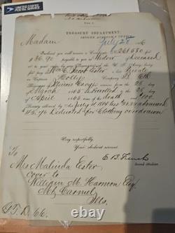 1866 Civil War Letter Of Award To Widow