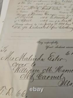 1866 Civil War Letter Of Award To Widow