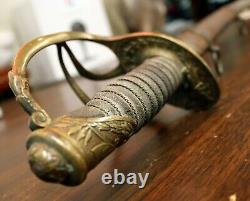 1872 Post Civil War American Cavalry Officers Sword & Scabbard Pasquale & Son SF