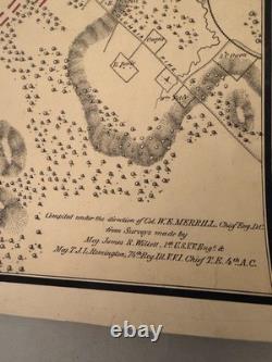 1874 Battlefield Map Franklin Tennessee Civil War Original Hand Colored War Dept