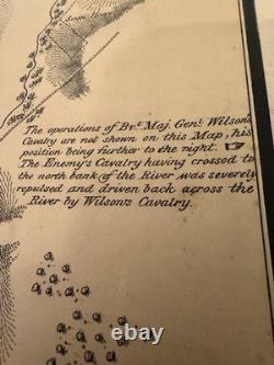 1874 Battlefield Map Franklin Tennessee Civil War Original Hand Colored War Dept