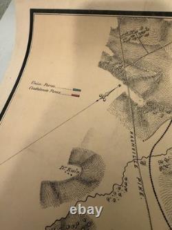 1874 Battlefield Map Franklin Tennessee Civil War Original Hand Colored War Dept