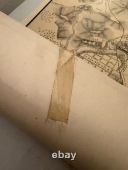 1874 Battlefield Map Franklin Tennessee Civil War Original Hand Colored War Dept