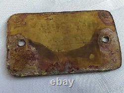 1875 Oswego New York Mark C. Fish Soldier Brass CIVIL War Name Plate Military Ny