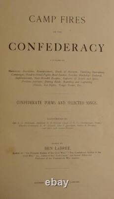 1898 Camp Fires CONFEDERATE HISTORY OF THE CIVIL WAR Confederacy SOUTHERN AUTHOR