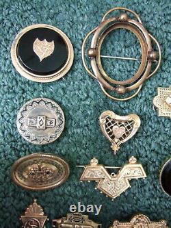 19 Gold CIVIL War Era Brooch/ Pins Lot Mourning Pins, Decorative & Elaborate! Gf