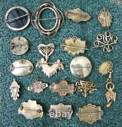 19 Gold CIVIL War Era Brooch/ Pins Lot Mourning Pins, Decorative & Elaborate! Gf