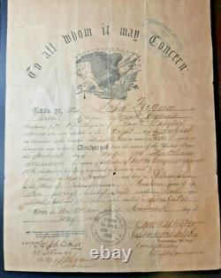 19th Regiment Soldiers Record Civil War Muster Signed Doc 1866 Company B J. Fagan
