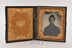 1/6 Plate Civil War Union Soldier Cased Tintype Ohio Antique Portrait Named