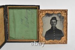 1/6 Plate Civil War Union Soldier Cased Tintype Ohio Antique Portrait Named