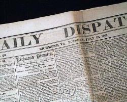 1st Battle of Bull Run Manassas VA Civil War Confederate 1861 Richmond Newspaper