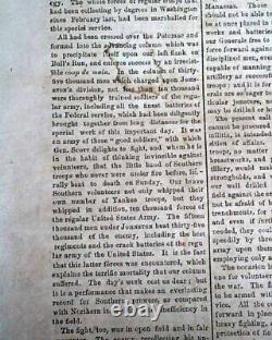 1st Battle of Bull Run Manassas VA Civil War Confederate 1861 Richmond Newspaper