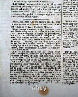 1st Battle of Bull Run Manassas VA Civil War Confederate 1861 Richmond Newspaper