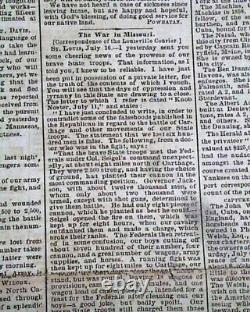 1st Battle of Bull Run Manassas VA Civil War Confederate 1861 Richmond Newspaper