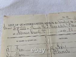 1st Mass CAVALRY SUPPLIES POTOMAC CREEK VA Lt Bowditch Jan 1863 CIVIL WAR 524