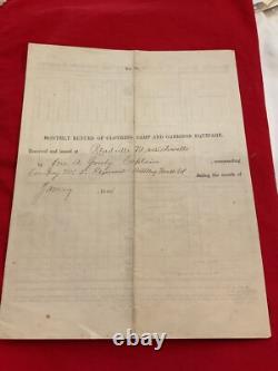 207 CIVIL War Norfolk Va Ft O'rourke Equipment Sgn J Greeley 2d Mass Heavy Arty