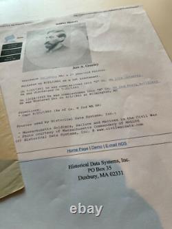 207 CIVIL War Norfolk Va Ft O'rourke Equipment Sgn J Greeley 2d Mass Heavy Arty