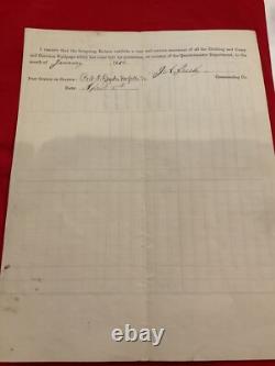 207 CIVIL War Norfolk Va Ft O'rourke Equipment Sgn J Greeley 2d Mass Heavy Arty